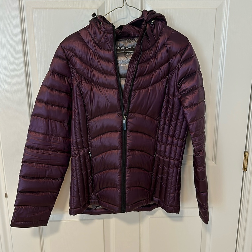 Premium Down Filled Lightweight and Compressible Purple Jacket
